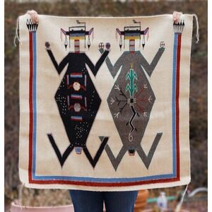 Rare Sand Painting Navajo‎ Native American Indian Mother Earth Father Sky Rug